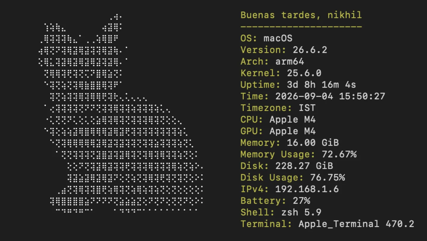 Purrpeek Braille report in macOS Terminal